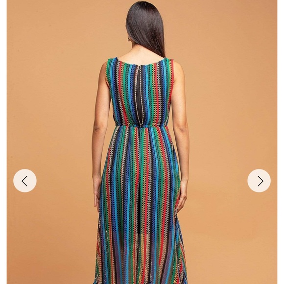 guc eva franco Multicolor Striped perforated Sleeveless Dress 6 - Picture 5 of 15